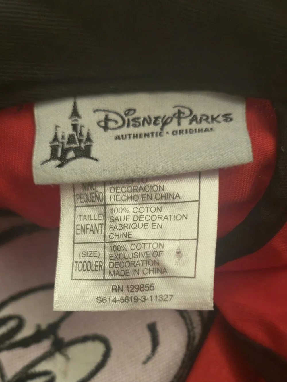 Mickey Disney Parks Red and Black Toddler Cap